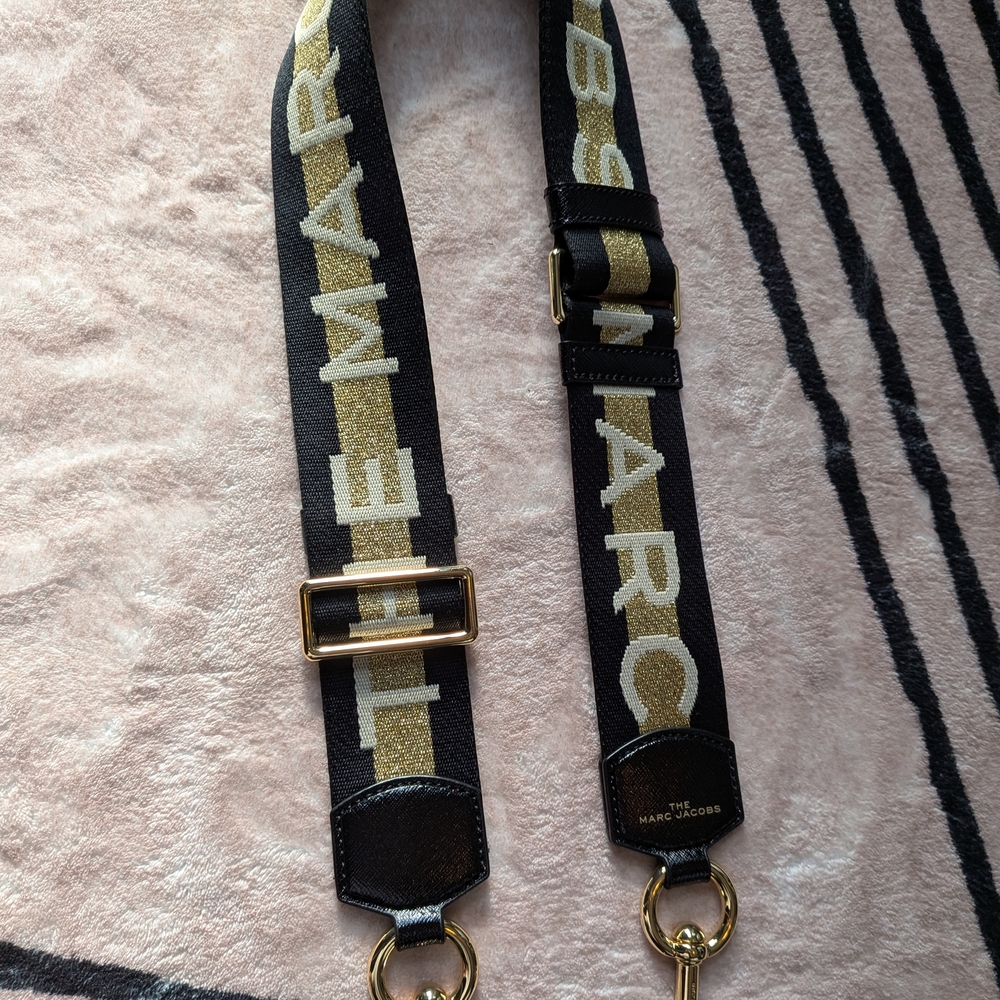 Marc Jacobs Black and Gold Guitar Purse Strap